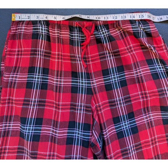 VICTORIA'S SECRET RED METALLIC PLAID SHIMMER FLANNEL PAJAMAS SET LARGE - Picture 6 of 12